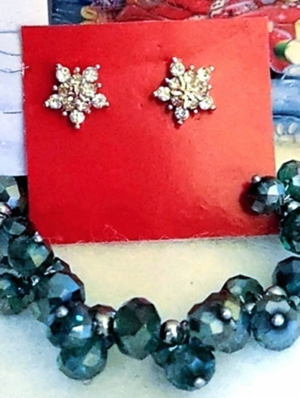 Crystal Snowflake Pierced Post Earrings